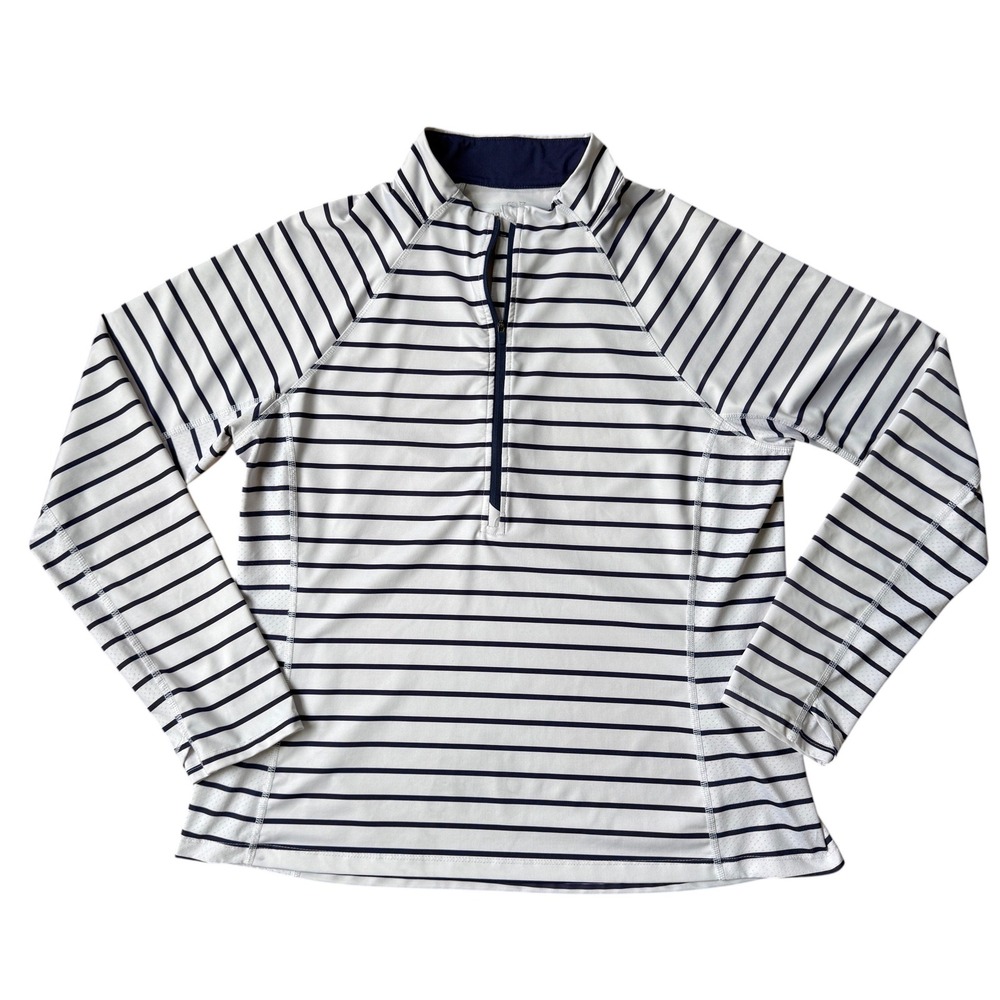 Vineyard Vines Performance Pullover Women's XL 1/4 Zip Long Sleeve Golf Striped